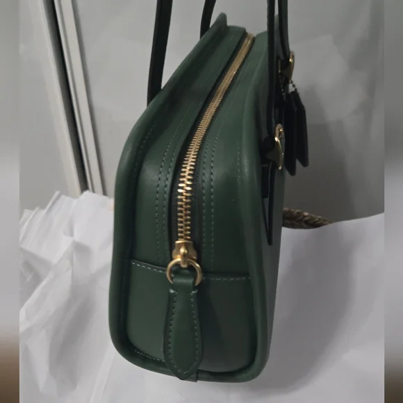 Coach Swing Zip bag shoulder bag hunter green brass 1998 re edition - Picture 6 of 10